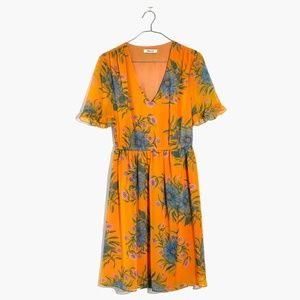 Madewell Sweetgrass Ruffle-Sleeve Dress Sz 8